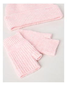 Beanie and Glove Set in Pink