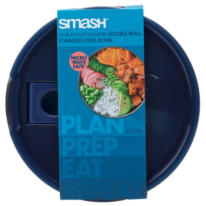Smash Leak Proof Double Wall Stainless Steel Bowl 600ml Each