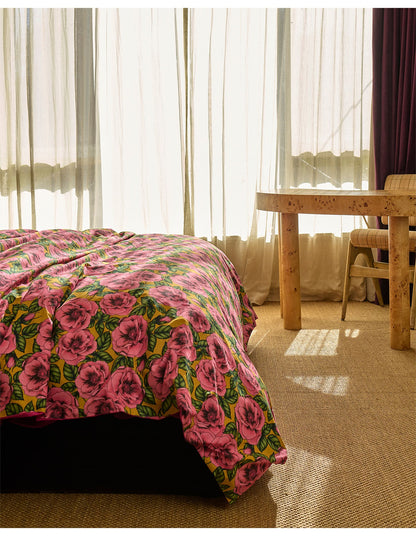 Golden Peony Organic Cotton Quilt Cover Queen