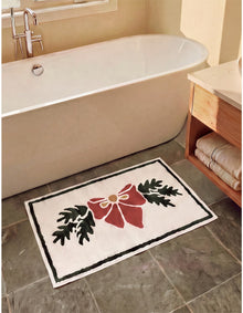 Christmas Bow Bath Mat