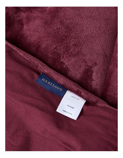 Quilted Plush Blanket in Burgundy