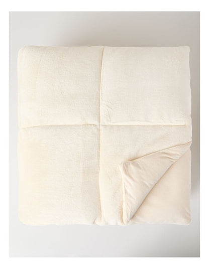 Quilted Plush Blanket in Natural