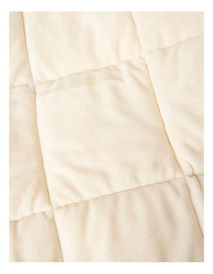 Quilted Plush Blanket in Natural