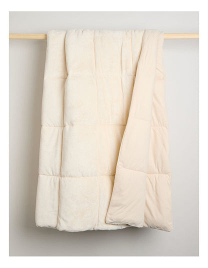 Quilted Plush Blanket in Natural