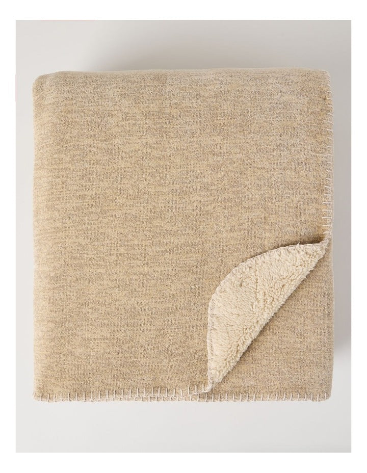 Chenille Sherpa Blanket in Natural
