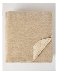 Chenille Sherpa Blanket in Natural