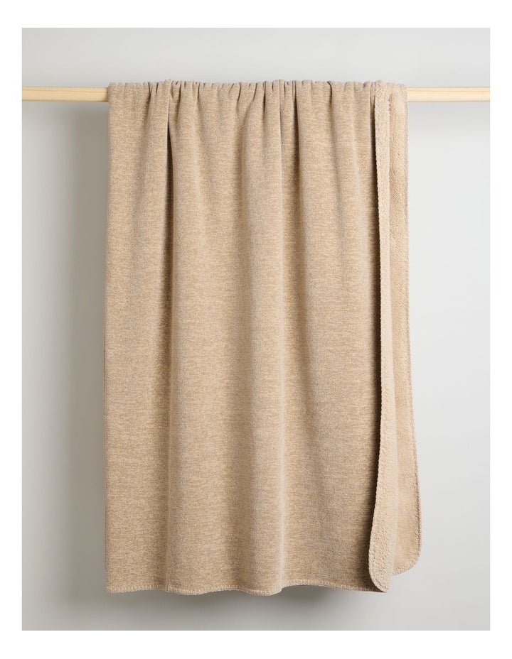Chenille Sherpa Blanket in Natural