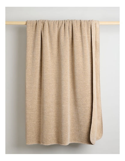 Chenille Sherpa Blanket in Natural