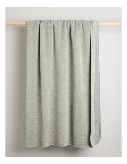 Chenille Sherpa Blanket in Grey