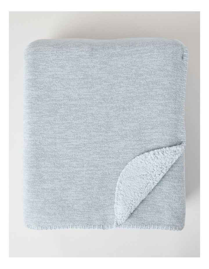 Chenille Sherpa Blanket in Blue