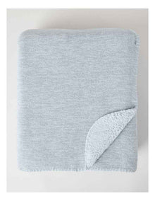 Chenille Sherpa Blanket in Blue