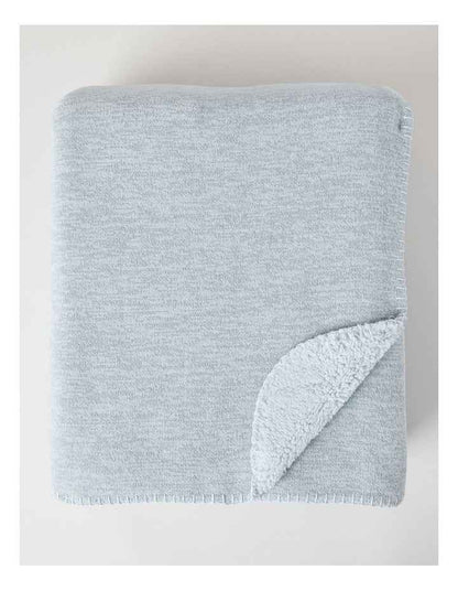 Chenille Sherpa Blanket in Blue