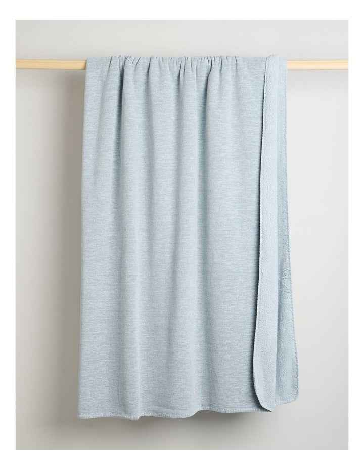 Chenille Sherpa Blanket in Blue