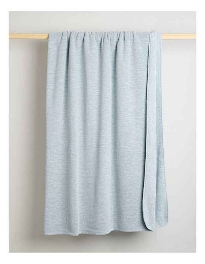 Chenille Sherpa Blanket in Blue