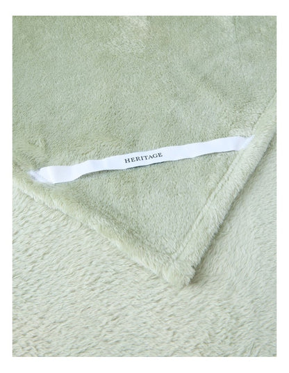 Faux Fur Blanket in Sage