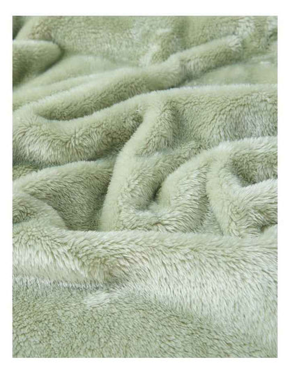 Faux Fur Blanket in Sage