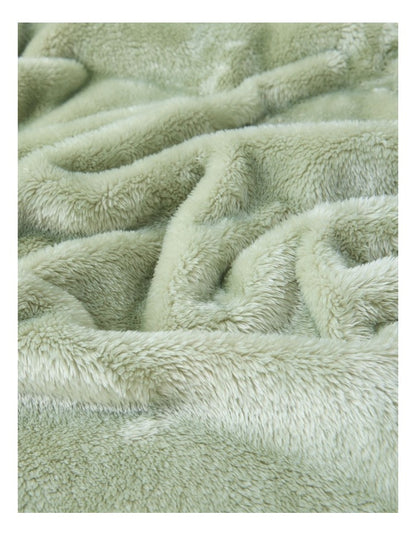 Faux Fur Blanket in Sage