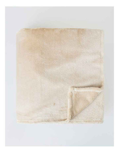 Faux Fur Blanket in Tan