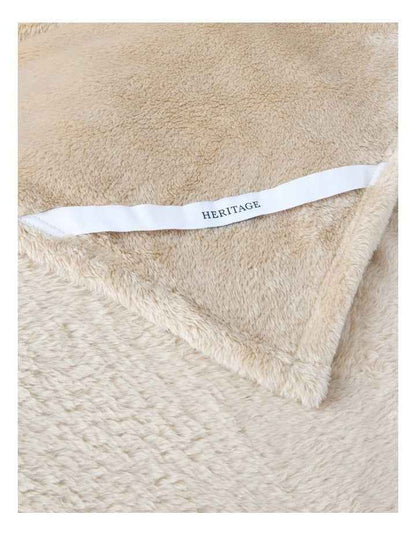 Faux Fur Blanket in Tan
