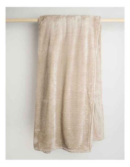 Faux Fur Blanket in Tan