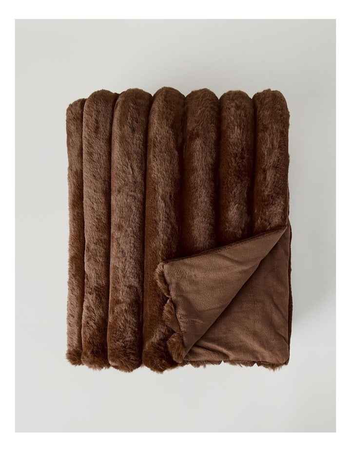 Chunky Rib Blanket in Brown