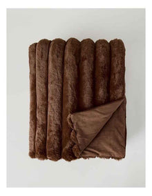 Chunky Rib Blanket in Brown