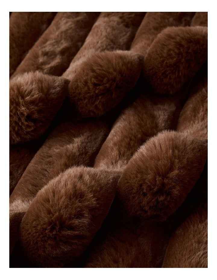 Chunky Rib Blanket in Brown