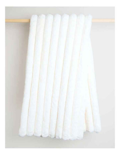 Chunky Rib Blanket in Winter White