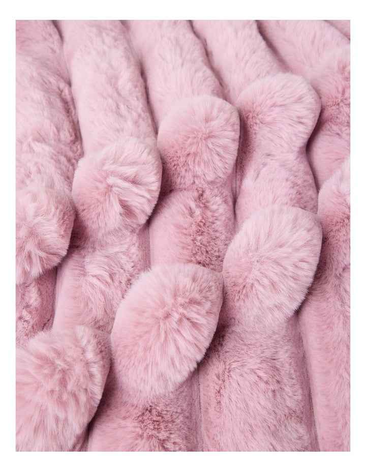 Chunky Rib Blanket in Pink