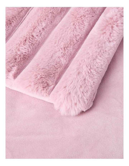 Chunky Rib Blanket in Pink