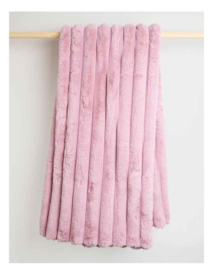 Chunky Rib Blanket in Pink