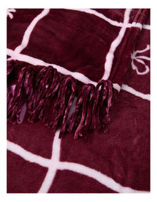 Chenille Blanket in Burgundy Multi