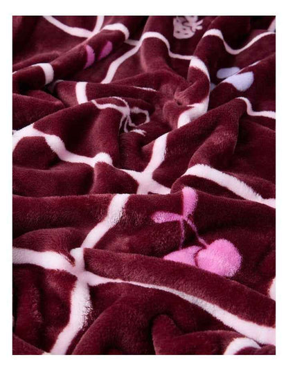 Chenille Blanket in Burgundy Multi