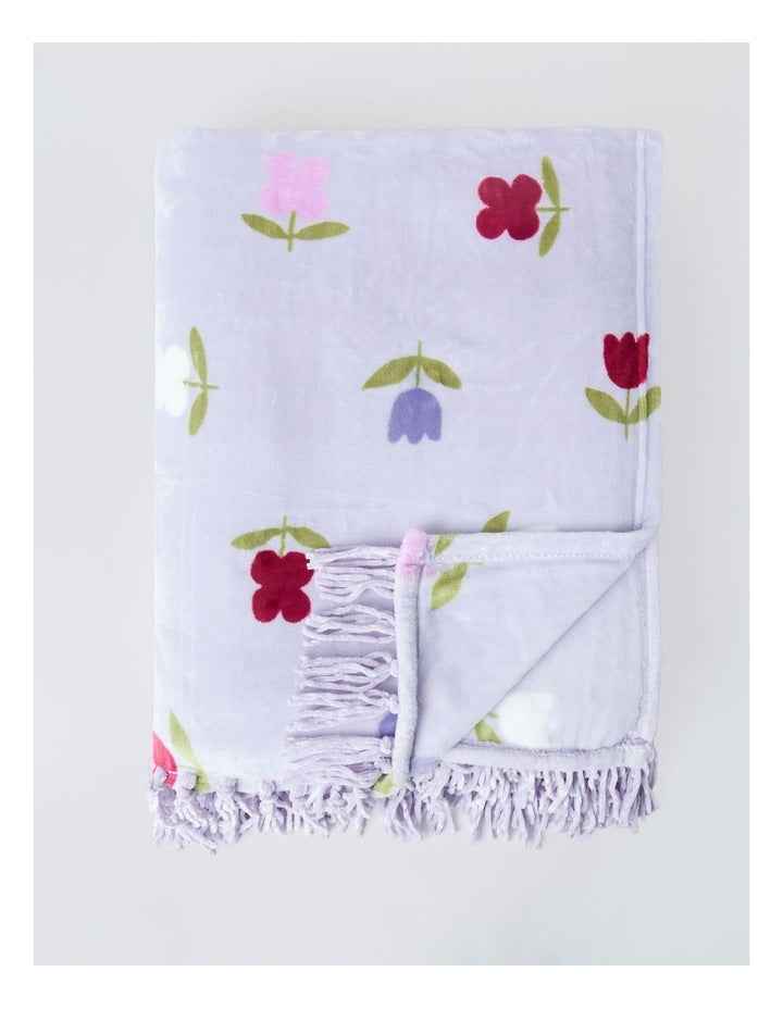 Chenille Blanket in Purple Multi