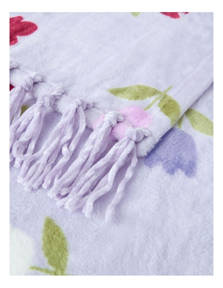 Chenille Blanket in Purple Multi