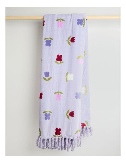 Chenille Blanket in Purple Multi