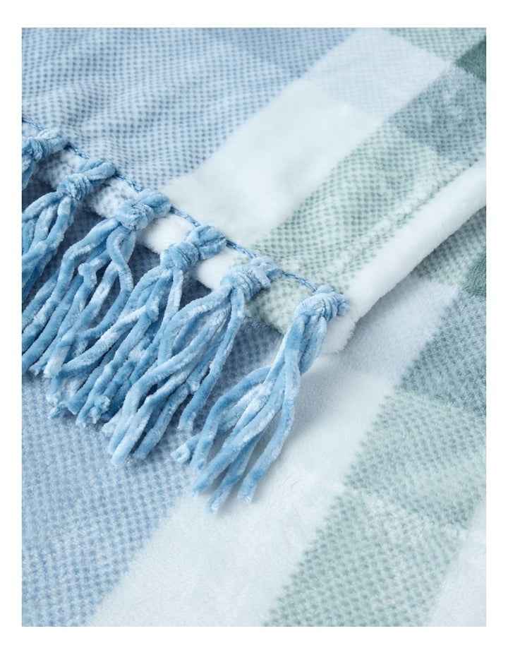Chenille Blanket in Blue Check