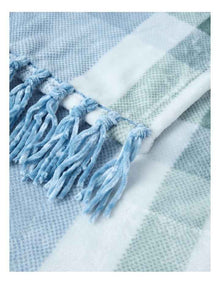 Chenille Blanket in Blue Check