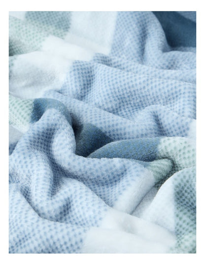 Chenille Blanket in Blue Check