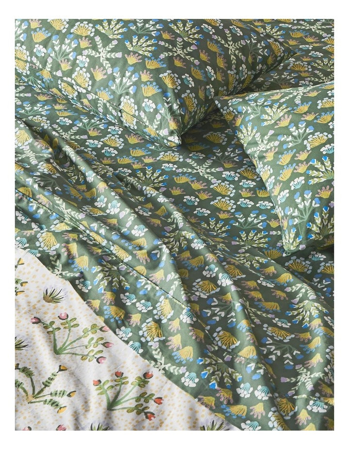 Desert Flowers Cotton Sheet Set by Jessie Ngwarraye