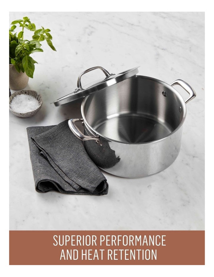Eternita Stainless Steel Induction Covered Stockpot 24cm/5.6L in Silver