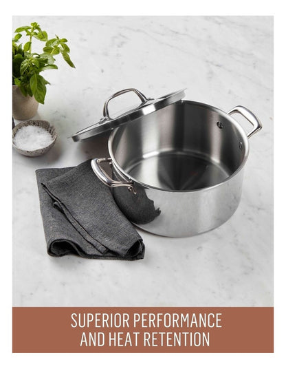 Eternita Stainless Steel Induction Covered Stockpot 24cm/5.6L in Silver