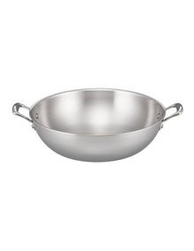Eternita Stainless Steel Induction Open Wok 34cm in Silver
