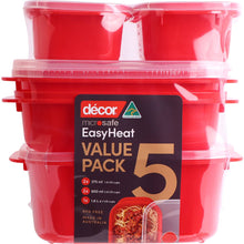 Decor Microsafe Microwavable Container Set 5 pack