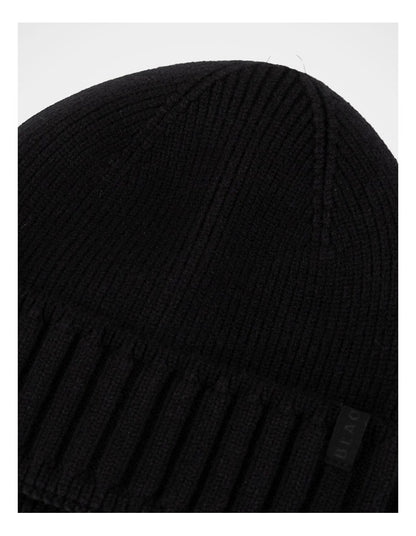 Ribbed Contrast Turn Back Beanie  Winter Accessory Black