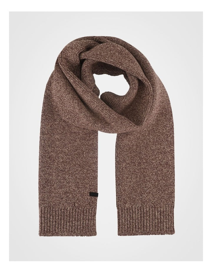 Rib Knit Scarf Two Tone Winter Accessory Grey/Camel