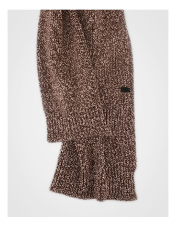 Rib Knit Scarf Two Tone Winter Accessory Grey/Camel