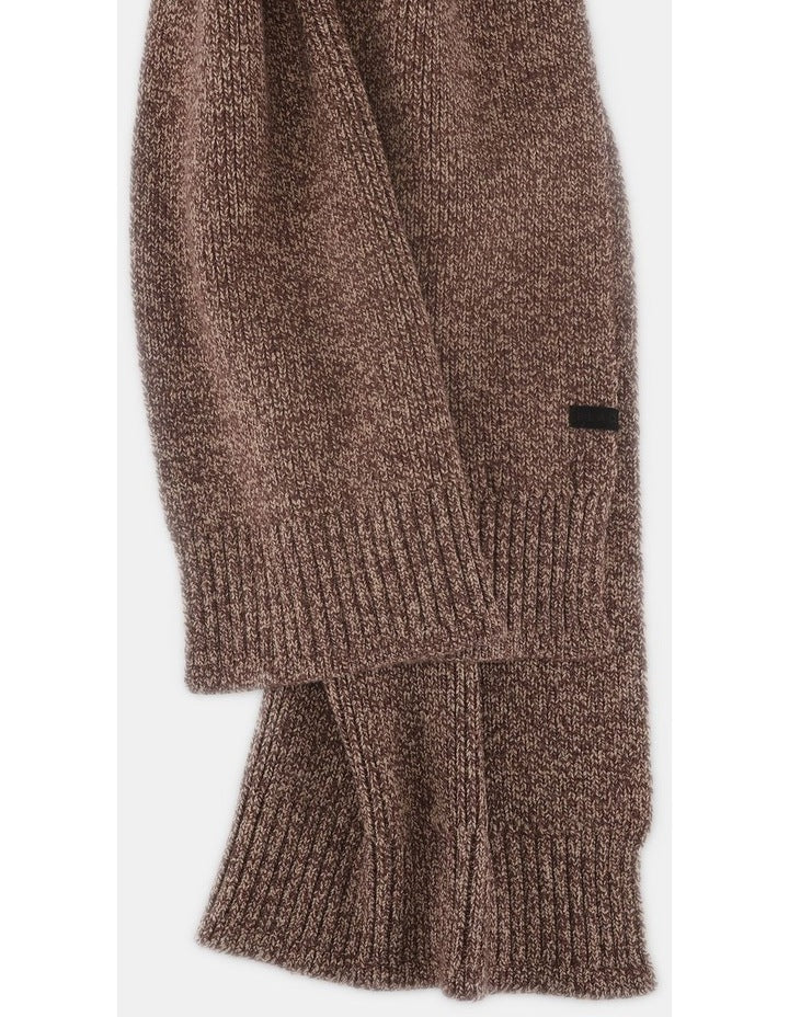 Rib Knit Scarf Two Tone Winter Accessory Grey/Camel