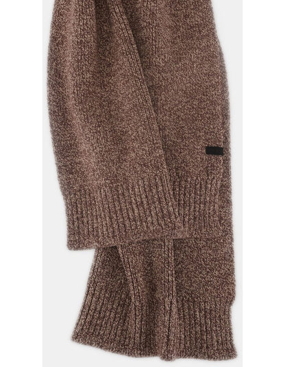 Rib Knit Scarf Two Tone Winter Accessory Grey/Camel