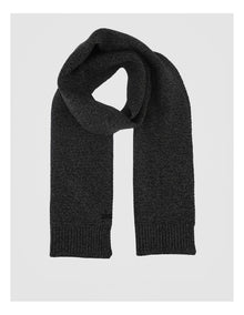 Rib Knit Scarf Two Tone Winter Accessory Black/Grey